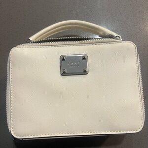 DKNY White Mini Bag with Silver Accents